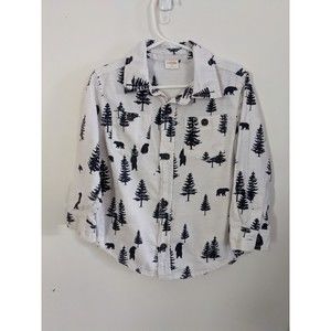 Gymboree 3T Boys dress shirt with trees and bears